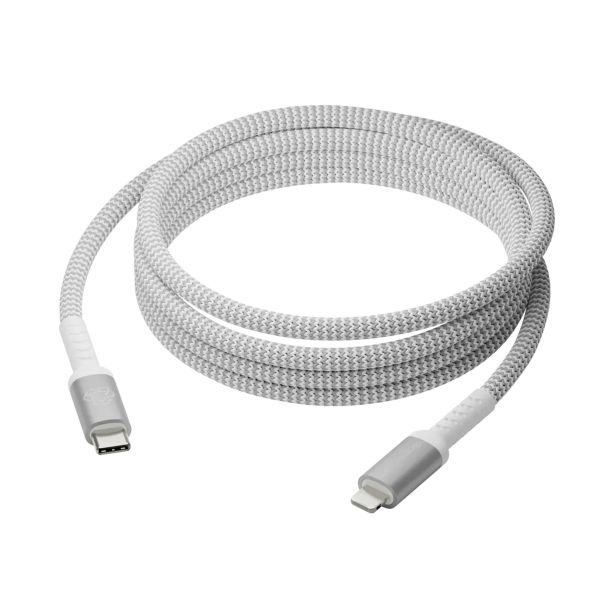 dbramante1928 re-charge – Geflochtenes Ladekabel – USB-C auf Lightning – 2 Meter – Weiß