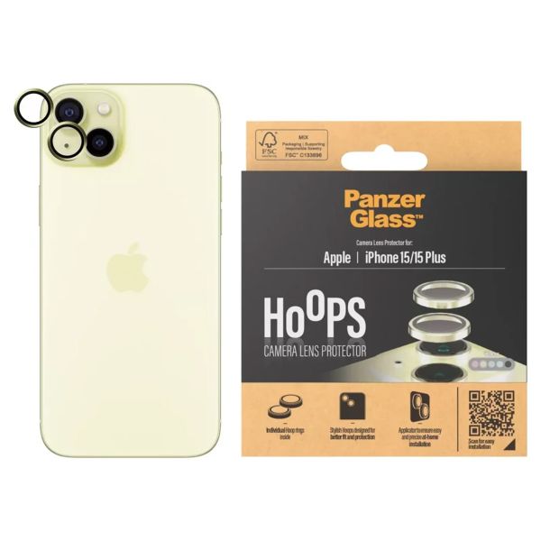 PanzerGlass Kameraprotektor Hoop Optic Rings für das iPhone 15 / 15 Plus - Yellow