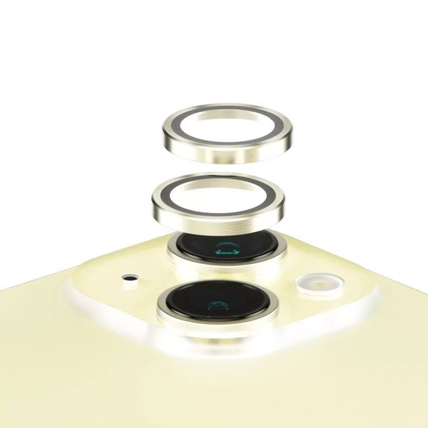 PanzerGlass Kameraprotektor Hoop Optic Rings für das iPhone 15 / 15 Plus - Yellow