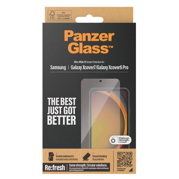 PanzerGlass Refresh Ultra-Wide Fit Anti-Bacterial Screenprotector für das Samsung Galaxy Xcover 6 Pro / Xcover 7