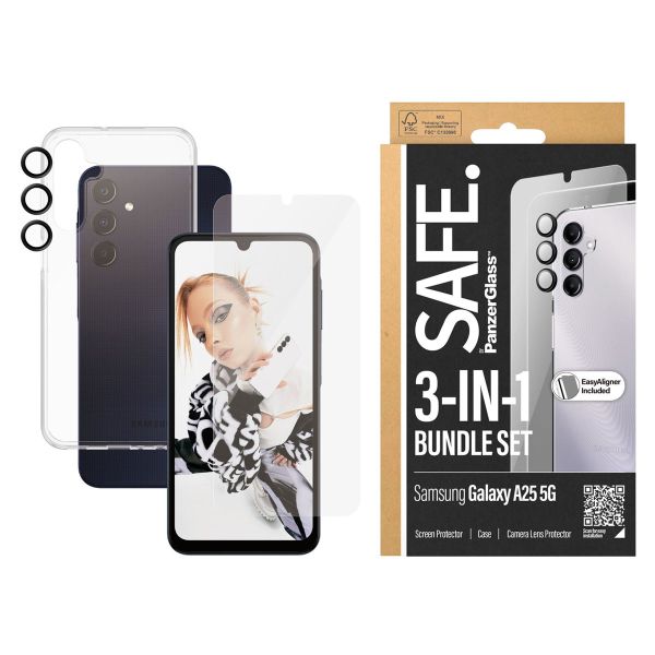 PanzerGlass 3-in-1-Schutzpaket - Hülle + Schutzfolie + Kameraschutz für das Samsung Galaxy A25 (5G)