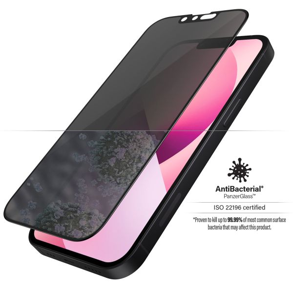 PanzerGlass Privacy Case Friendly Anti-Bacterial Displayschutzfolie für das iPhone 13 Mini - Schwarz