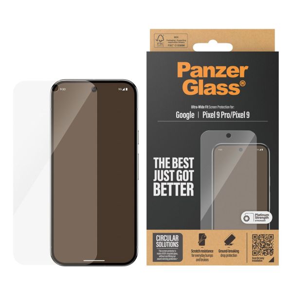 PanzerGlass Ultra-Wide Fit Antibakterieller Displayschutz für das Google Pixel 9