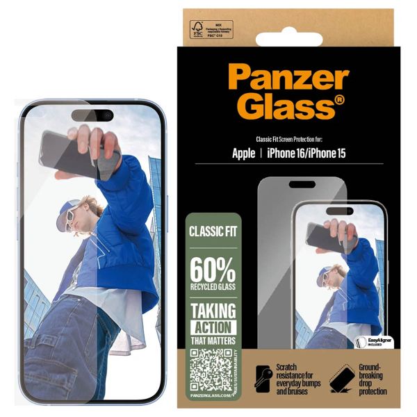 PanzerGlass Antibakterieller Screen Protector für das iPhone 16