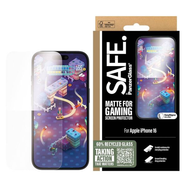 PanzerGlass SAFE Gaming Screen Protector Ultra Wide Fit mit Applikator für das iPhone 16