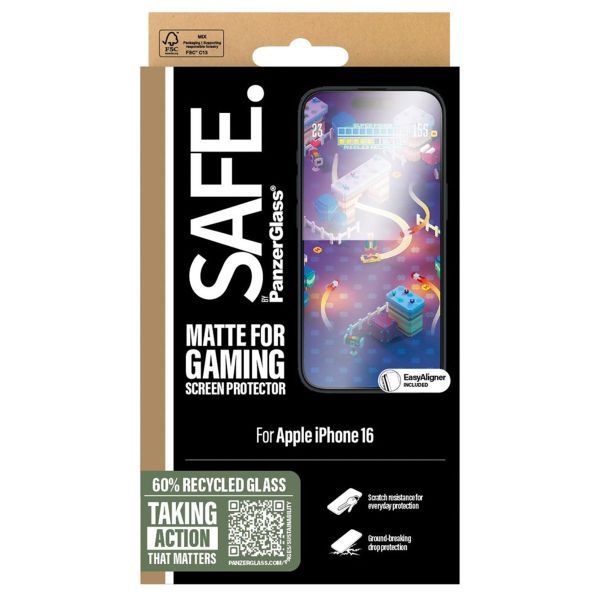 PanzerGlass SAFE Gaming Screen Protector Ultra Wide Fit mit Applikator für das iPhone 16