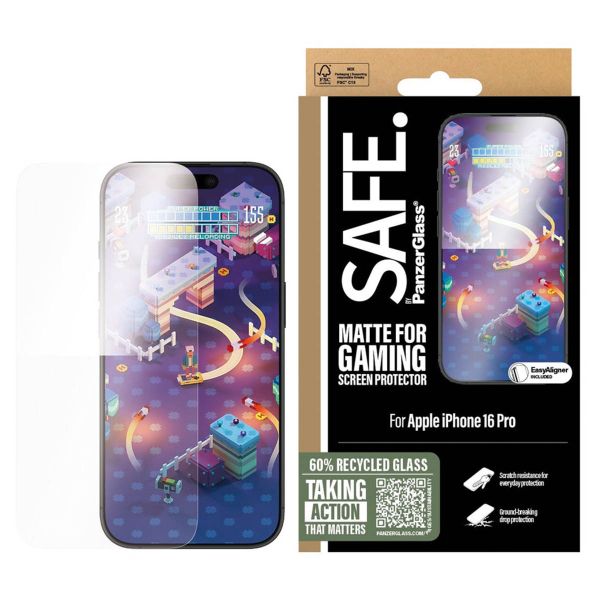 PanzerGlass SAFE Gaming Screen Protector Ultra Wide Fit mit Applikator für das iPhone 16 Pro