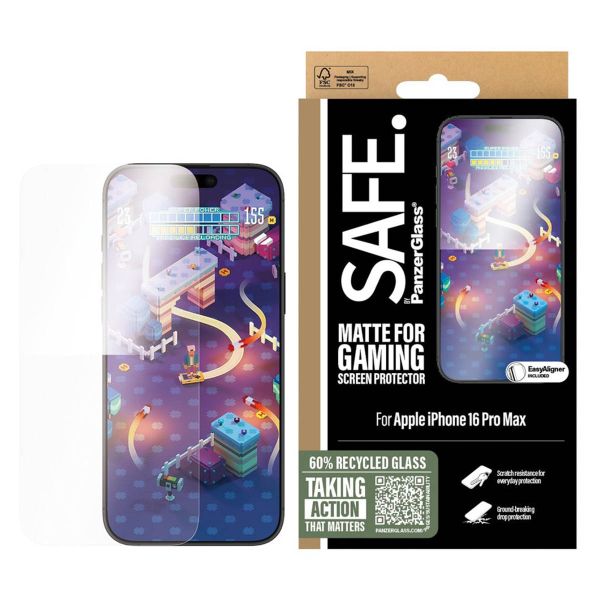 PanzerGlass SAFE Gaming Screen Protector Ultra Wide Fit mit Applikator für das iPhone 16 Pro Max