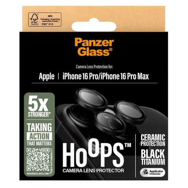 PanzerGlass Kameraprotektor Ceramic Hoops für das iPhone 16 Pro / 16 Pro Max