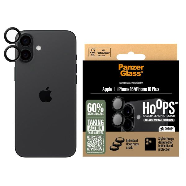 PanzerGlass Kameraprotektor Hoop Optic Rings für das iPhone 16 / 16 Plus