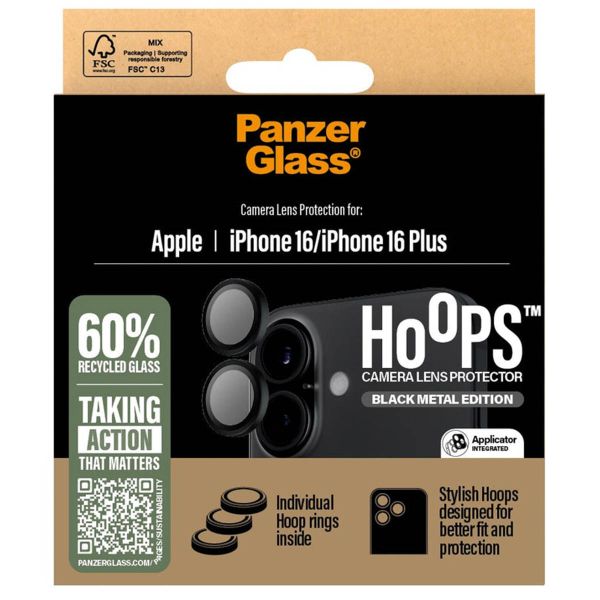 PanzerGlass Kameraprotektor Hoop Optic Rings für das iPhone 16 / 16 Plus