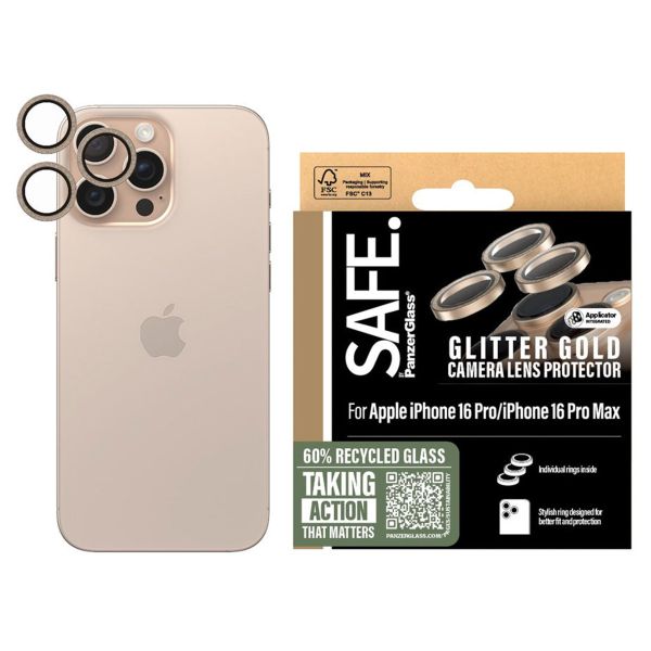 PanzerGlass Kameraprotektor SAFE für das iPhone 16 Pro / 16 Pro Max - Glitter Gold