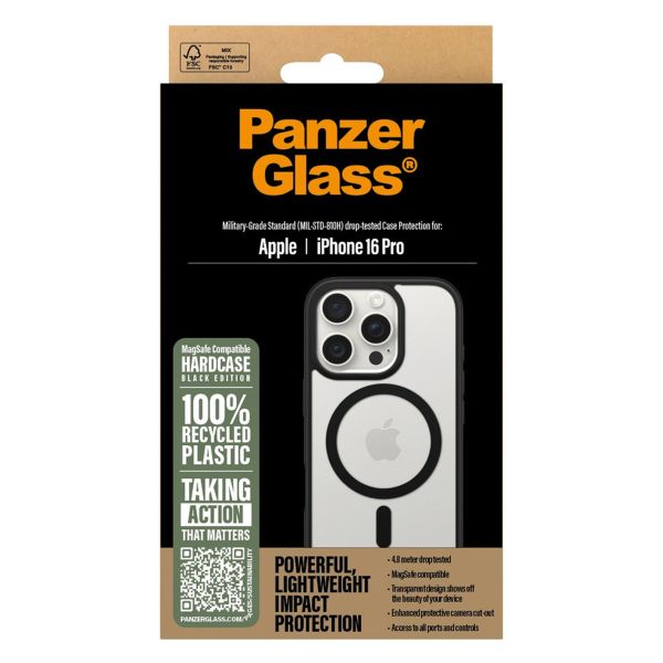 PanzerGlass HardCase MagSafe für das iPhone 16 Pro - Schwarz