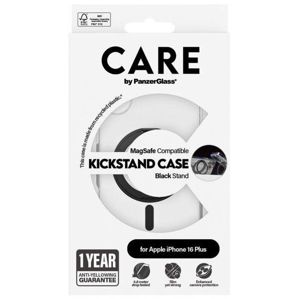 PanzerGlass CARE Kickstand Case MagSafe für das iPhone 16 Plus - Schwarz