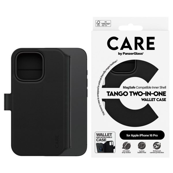 PanzerGlass CARE Tango 2-in-1 Wallet Case MagSafe für das iPhone 16 Pro - Schwarz