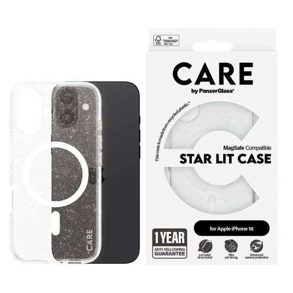 PanzerGlass CARE Star Lit Case MagSafe für das iPhone 16 - Weiß