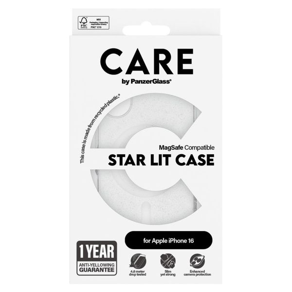 PanzerGlass CARE Star Lit Case MagSafe für das iPhone 16 - Weiß