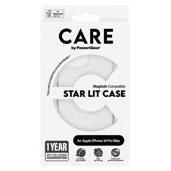 PanzerGlass CARE Star Lit Case MagSafe für das iPhone 16 Pro Max - Weiß