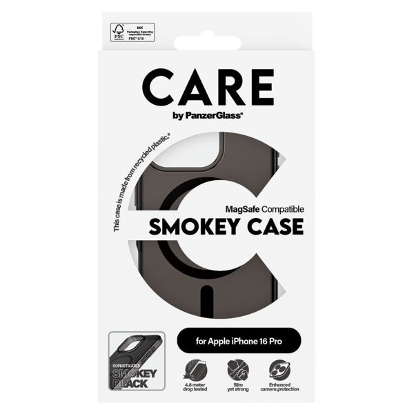 PanzerGlass CARE Smokey Urban Combat Case MagSafe für das iPhone 16 Pro - Schwarz