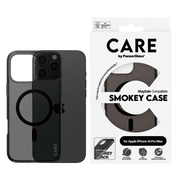 PanzerGlass CARE Smokey Urban Combat Case MagSafe für das iPhone 16 Pro Max - Schwarz