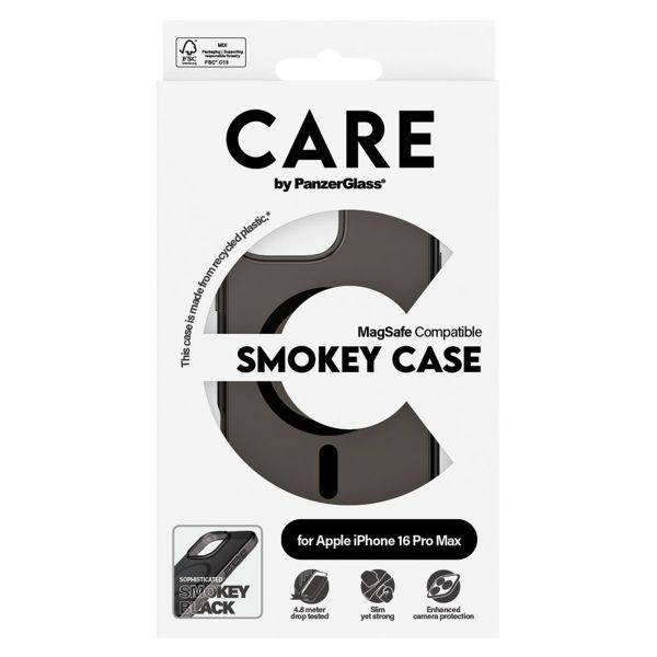 PanzerGlass CARE Smokey Urban Combat Case MagSafe für das iPhone 16 Pro Max - Schwarz