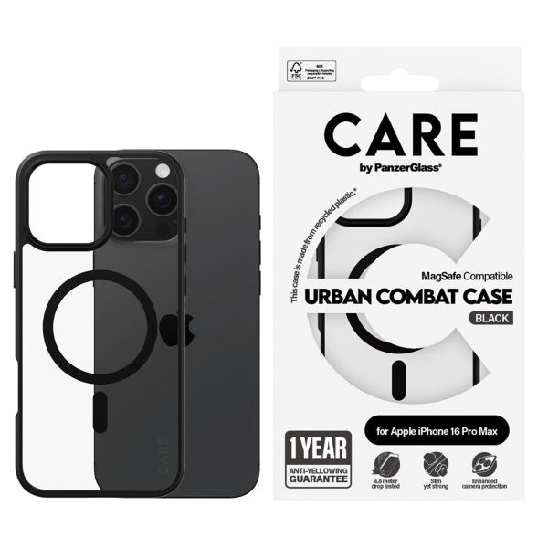 PanzerGlass CARE Urban Combat Case MagSafe für das iPhone 16 Pro Max - Schwarz