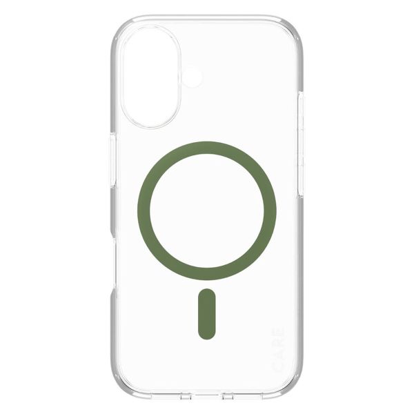 PanzerGlass CARE Urban Combat Case MagSafe für das iPhone 16 - Transparent / Grün