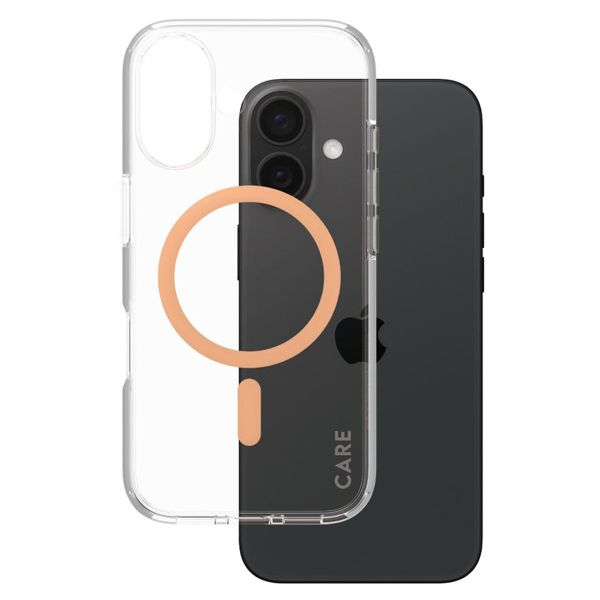 PanzerGlass CARE Urban Combat Case MagSafe für das iPhone 16 - Transparent / Peach