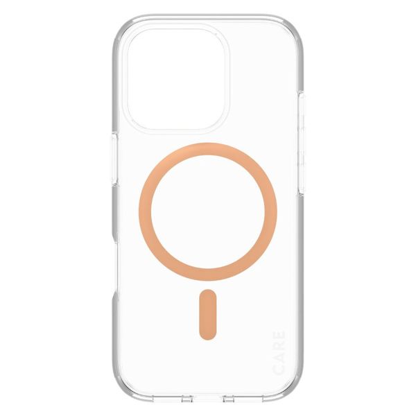 PanzerGlass CARE Urban Combat Case MagSafe für das iPhone 16 Pro - Transparent / Peach