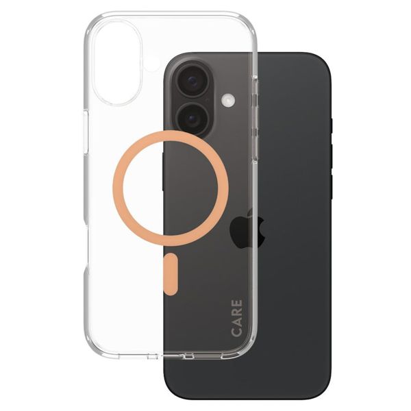 PanzerGlass CARE Urban Combat Case MagSafe für das iPhone 16 Plus - Transparent / Peach