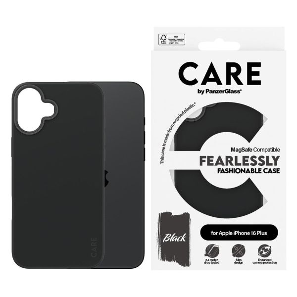 PanzerGlass CARE Fashion Back Cover MagSafe für das iPhone 16 Plus - Schwarz