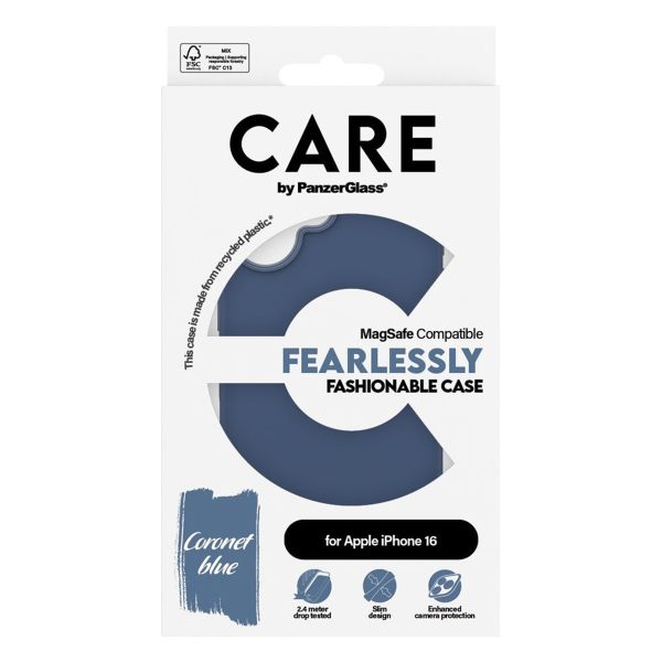 PanzerGlass CARE Fashion Back Cover MagSafe für das iPhone 16 - Blau