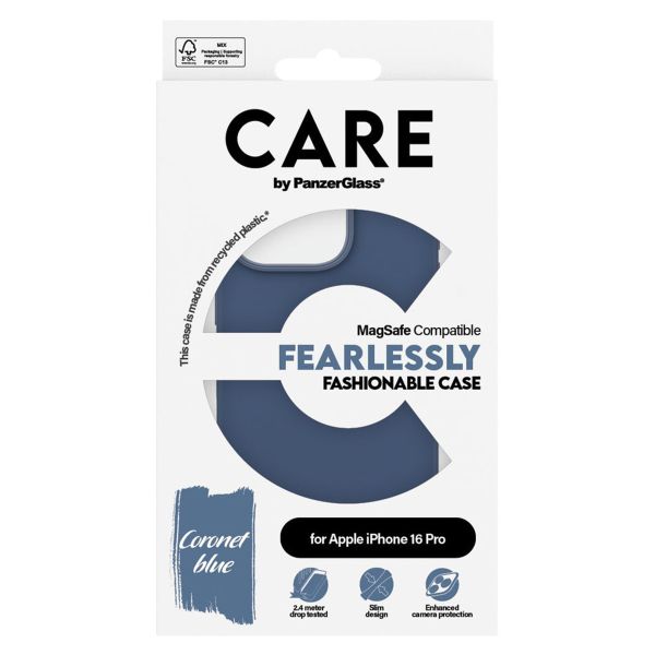 PanzerGlass CARE Fashion Back Cover MagSafe für das iPhone 16 Pro - Blau