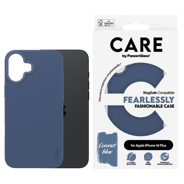 PanzerGlass CARE Fashion Back Cover MagSafe für das iPhone 16 Plus - Blau