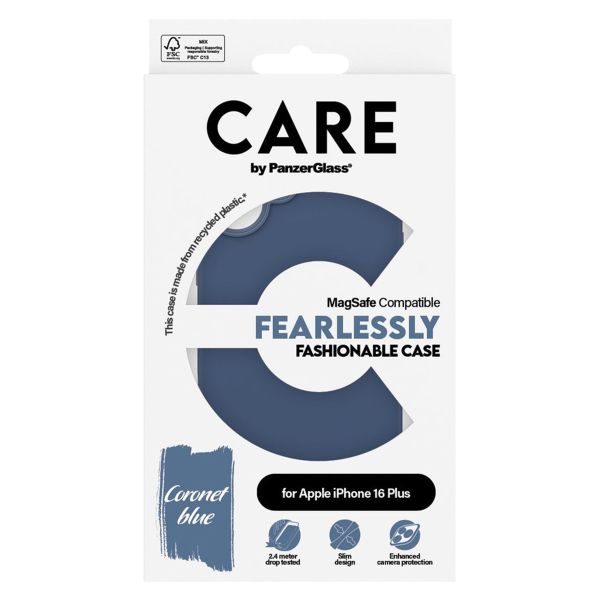 PanzerGlass CARE Fashion Back Cover MagSafe für das iPhone 16 Plus - Blau