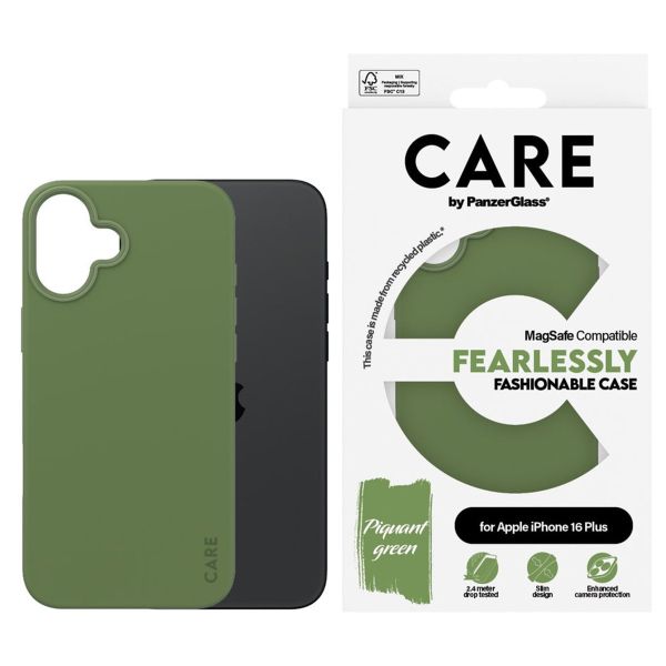 PanzerGlass CARE Fashion Back Cover MagSafe für das iPhone 16 Plus - Grün