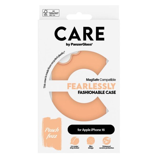 PanzerGlass CARE Fashion Back Cover MagSafe für das iPhone 16 - Peachy