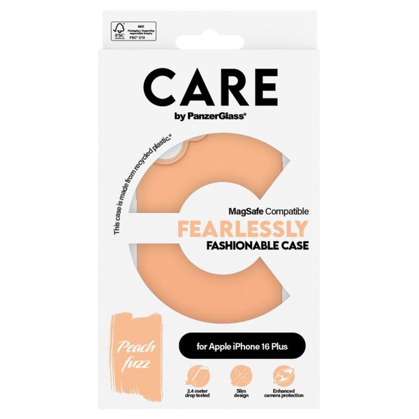 PanzerGlass CARE Fashion Back Cover MagSafe für das iPhone 16 Plus - Peachy