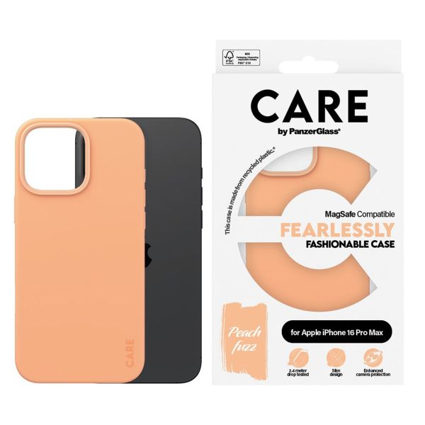 PanzerGlass CARE Fashion Back Cover MagSafe für das iPhone 16 Pro Max - Peachy