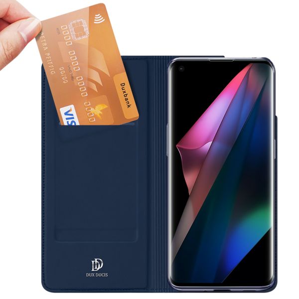 Dux Ducis Slim TPU Klapphülle für das Oppo Find X3 Pro 5G - Dunkelblau