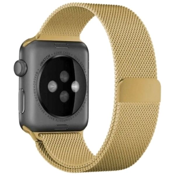 WiWu Milanaise-Armband für die Apple Watch Series 1-10 / SE / Ultra (2) - 42/44/45/46/49 mm - Gold