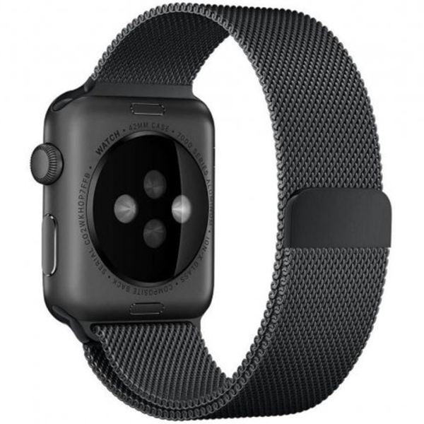 WiWu Milanaise-Armband für die Apple Watch Series 1-10 / SE / Ultra (2) - 42/44/45/46/49 mm - Schwarz