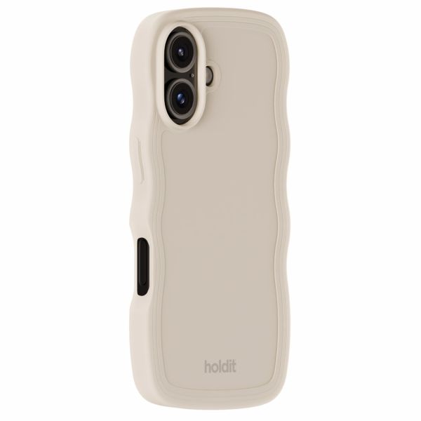 Holdit Wavy Case für das iPhone 16 Plus - Light Beige