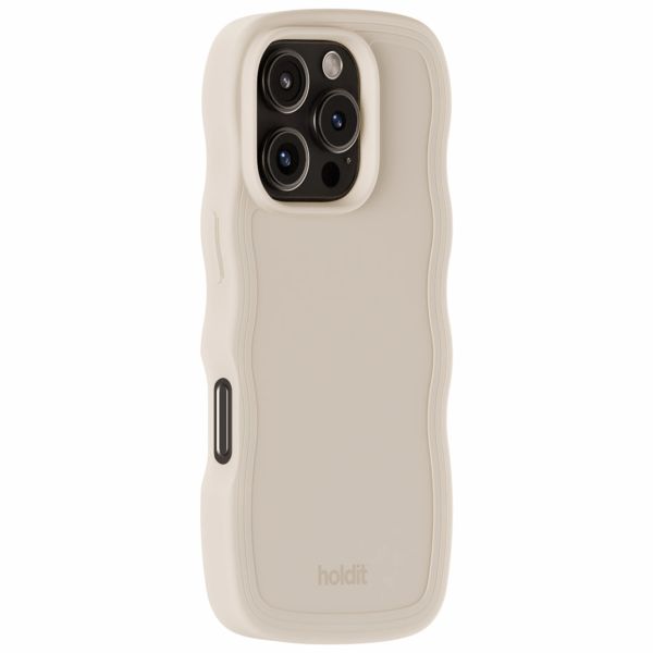 Holdit Wavy Case für das iPhone 16 Pro Max - Light Beige