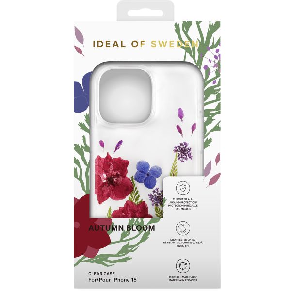 iDeal of Sweden Clear Case für das iPhone 15 - Autumn Bloom