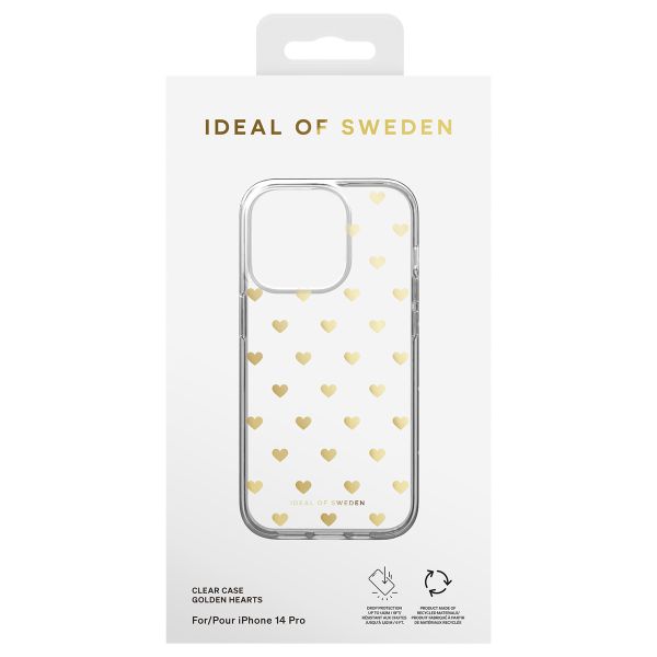 iDeal of Sweden Clear Case für das iPhone 14 Pro - Golden Hearts