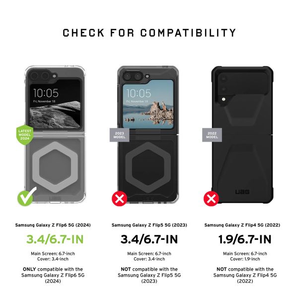 UAG Plyo Pro Backcover für das Samsung Galaxy Z Flip 6 - Ice / Silver