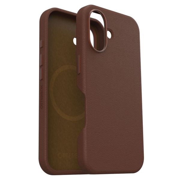 OtterBox Symmetry Cactus Leder Back Cover MagSafe für das iPhone 16 - Rich Adobe Brown