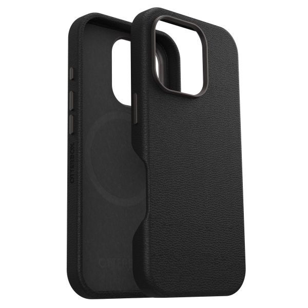 OtterBox Symmetry Cactus Leder Back Cover MagSafe für das iPhone 16 pro - Noir Ash