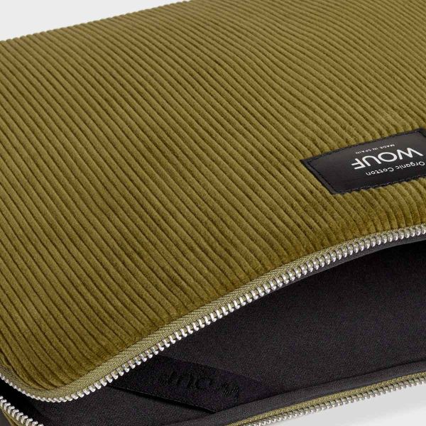 Wouf Cord - Laptop Hülle 13-14 Zoll - Laptop Sleeve - Olive